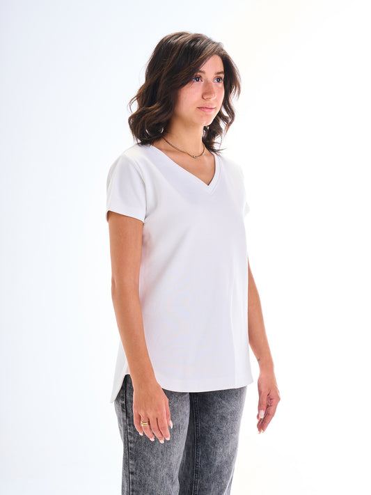 Regular V Tee - White