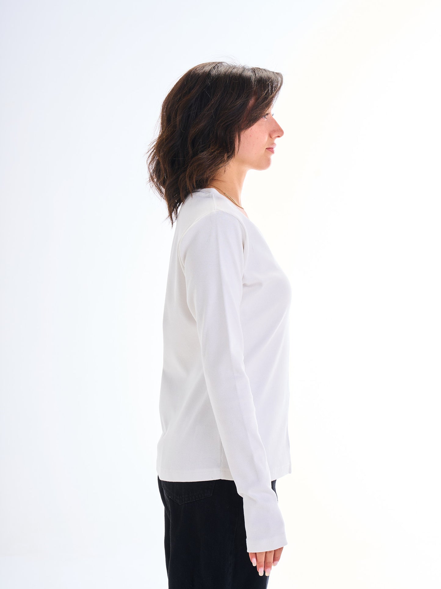 Edge Slit Long Sleeve - White