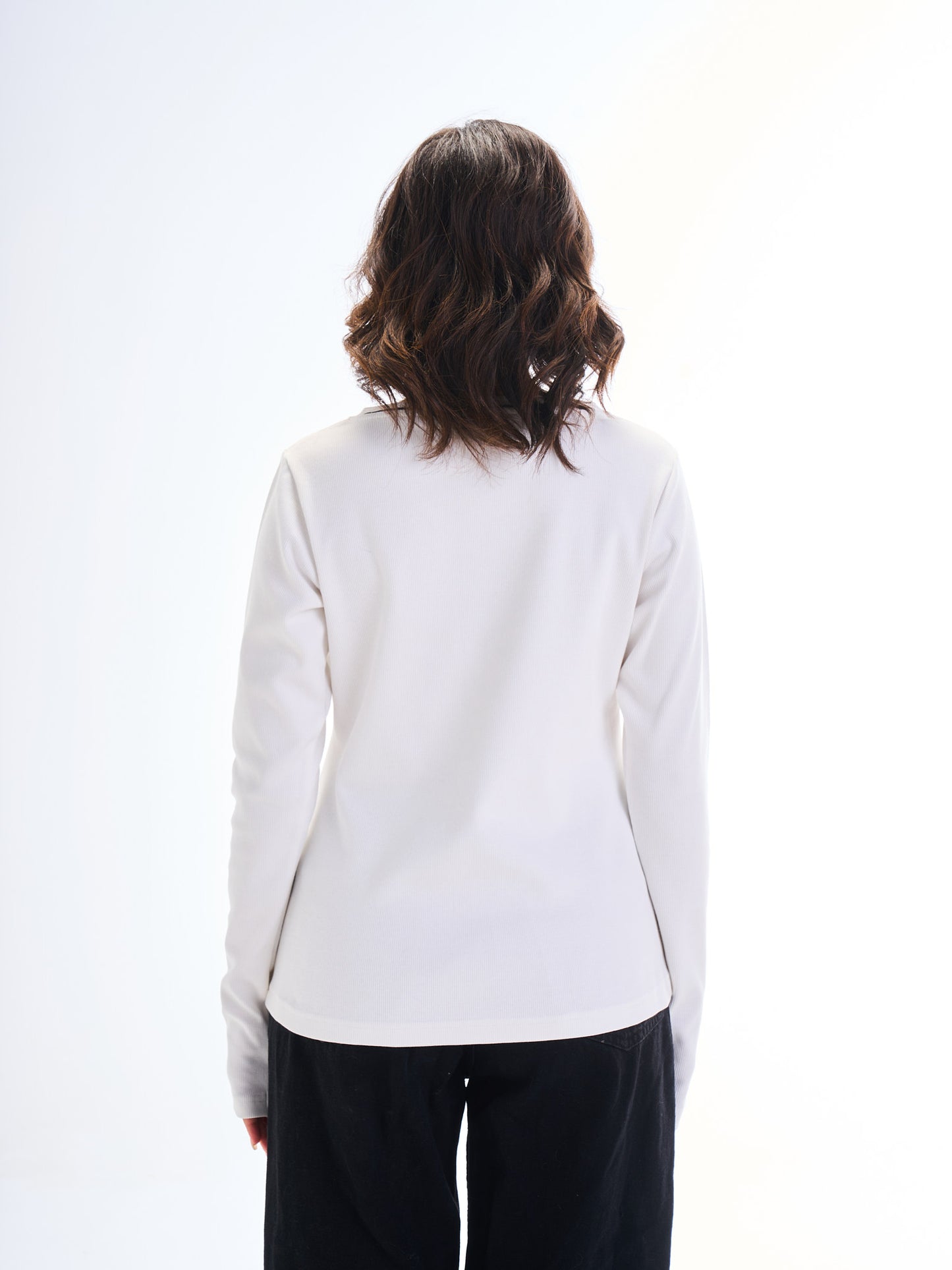 Edge Slit Long Sleeve - White
