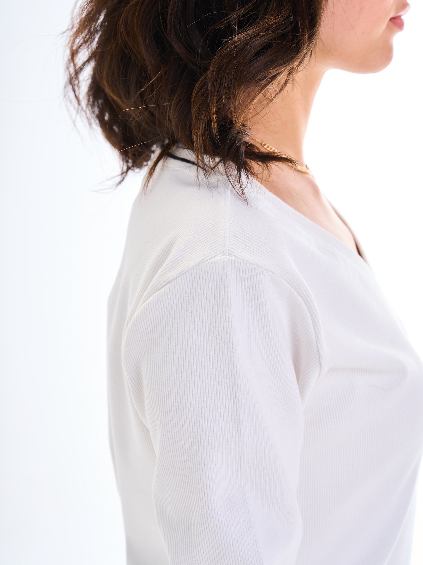 Edge Slit Long Sleeve - White