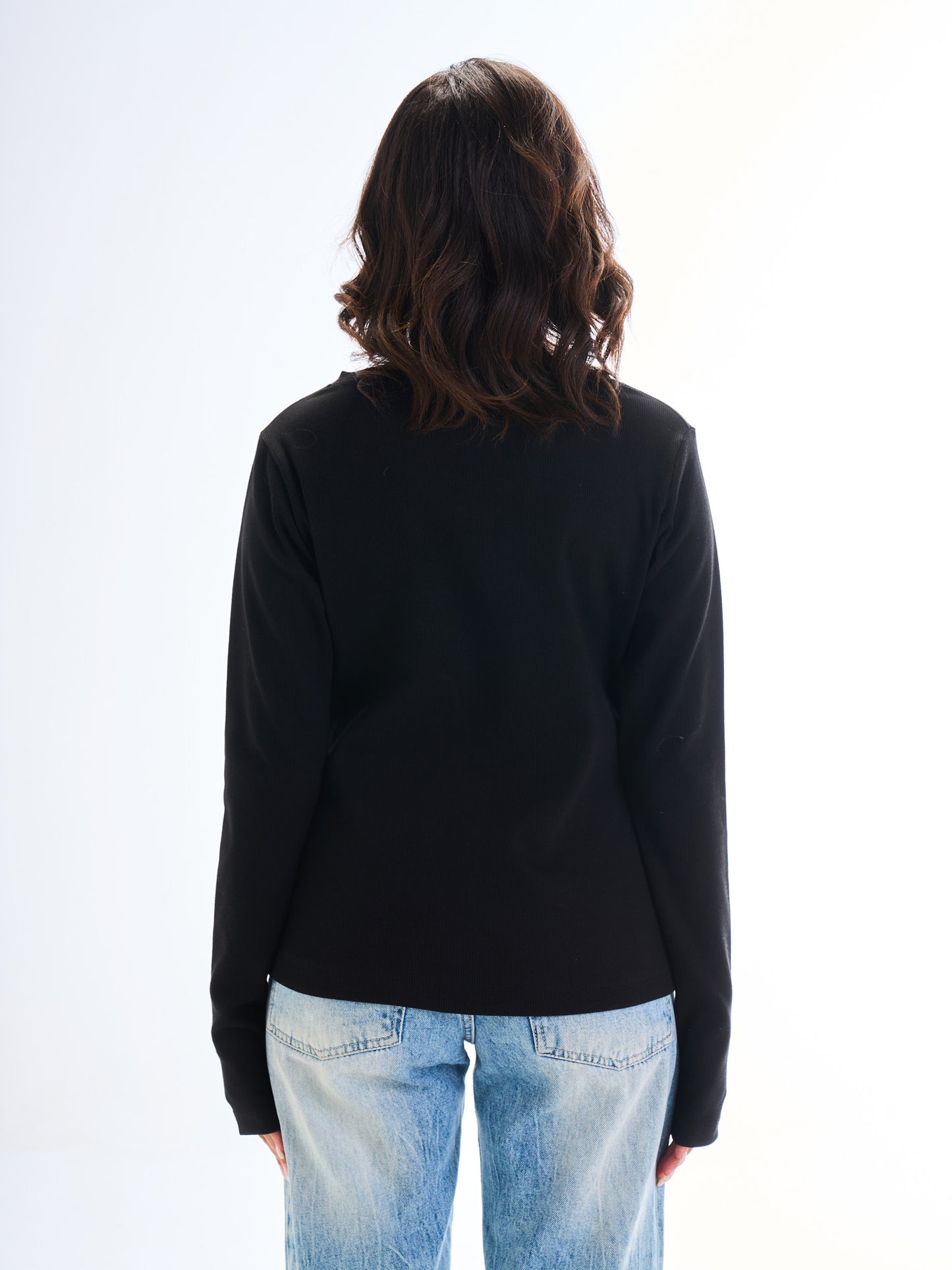 Edge Slit Long Sleeve - Black