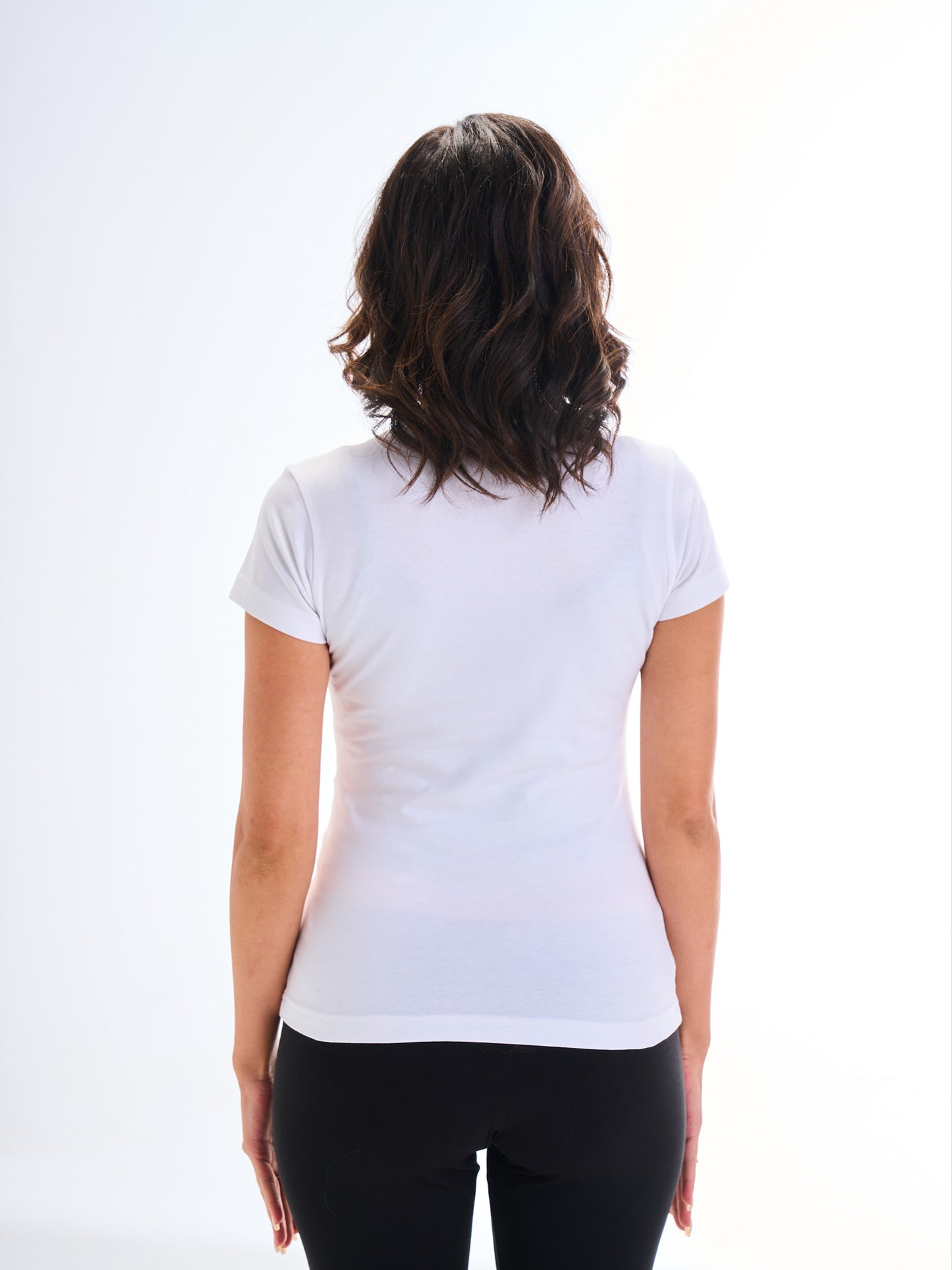 Narrow Neck Short Sleeve - White