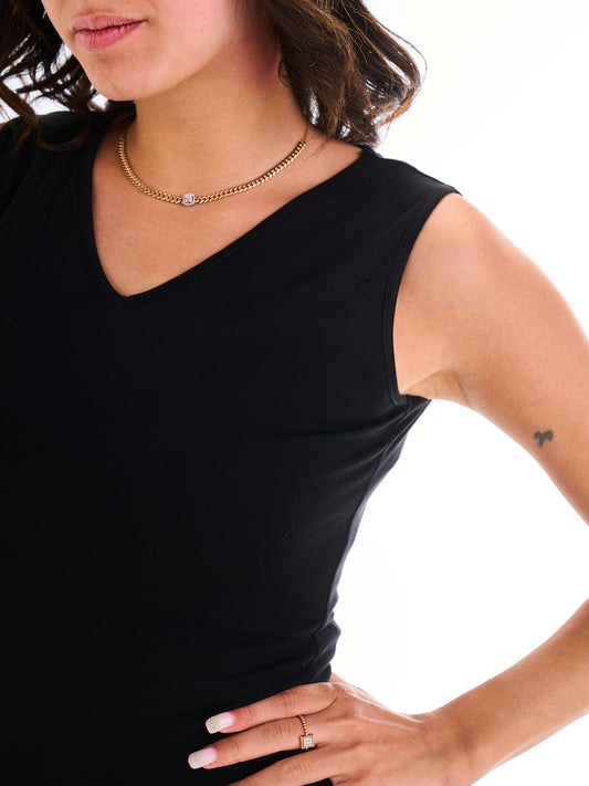 Sleeveless V-Neck - Black