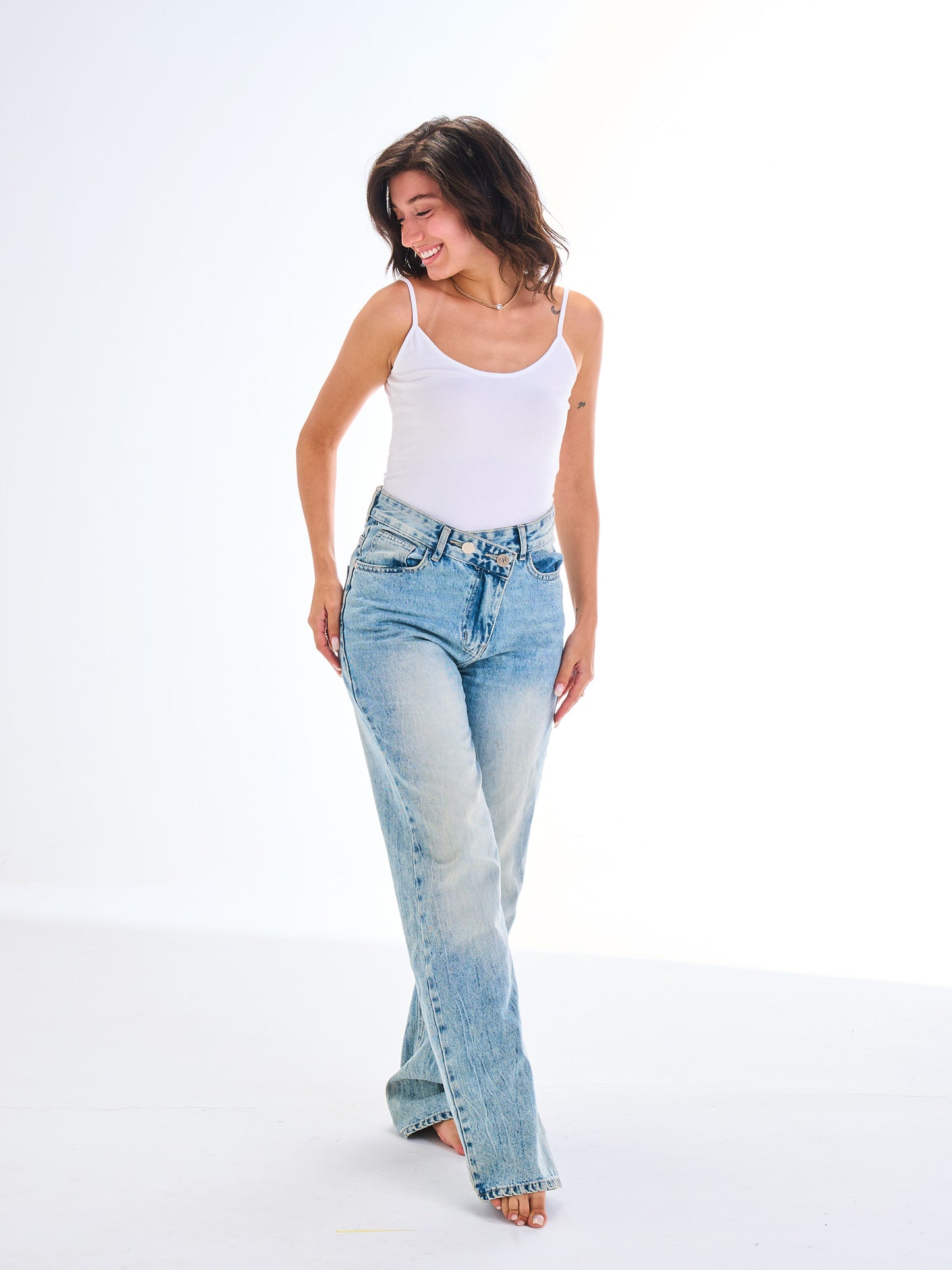 Thin Strappy Top - white