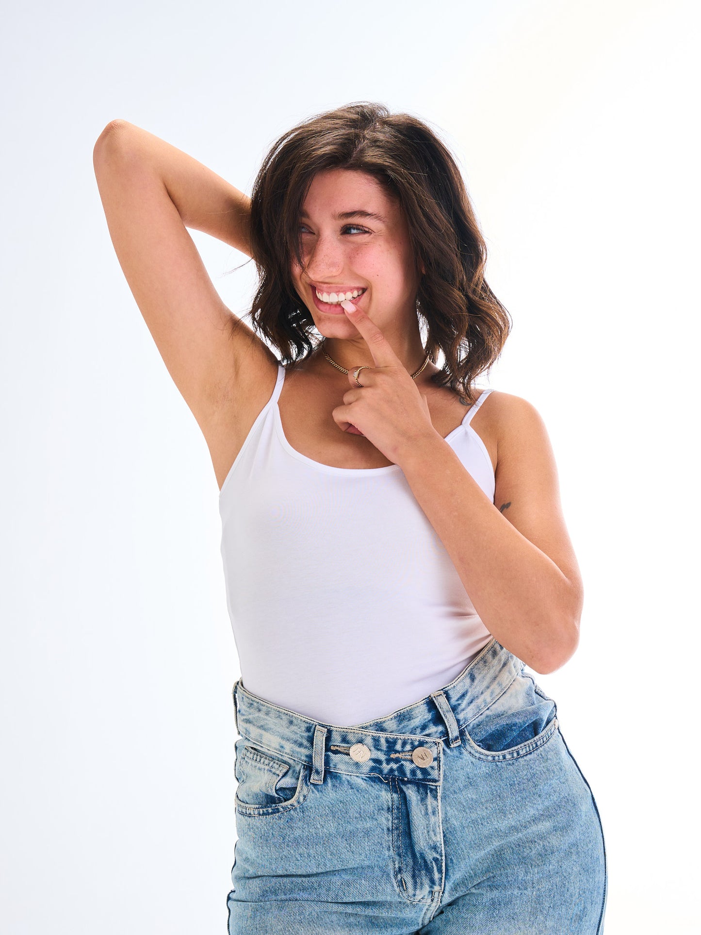 Thin Strappy Top - white