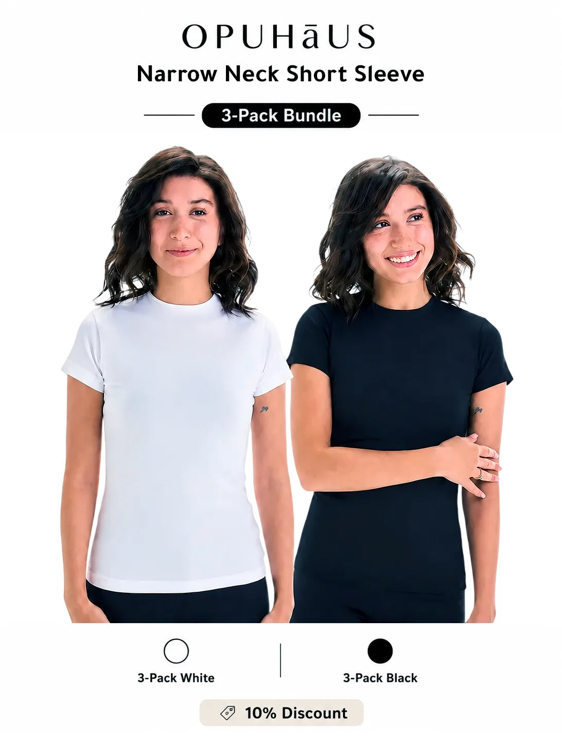 3-Pack Narrow Neck Short Sleeve Bundle