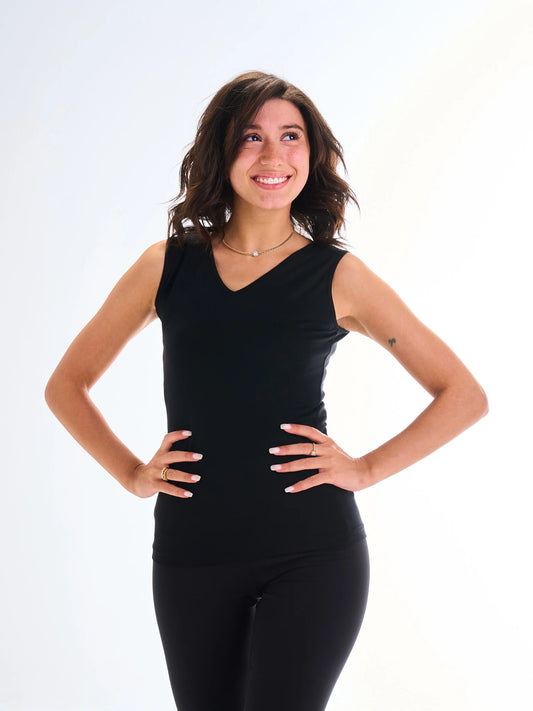 Sleeveless V-Neck - Black