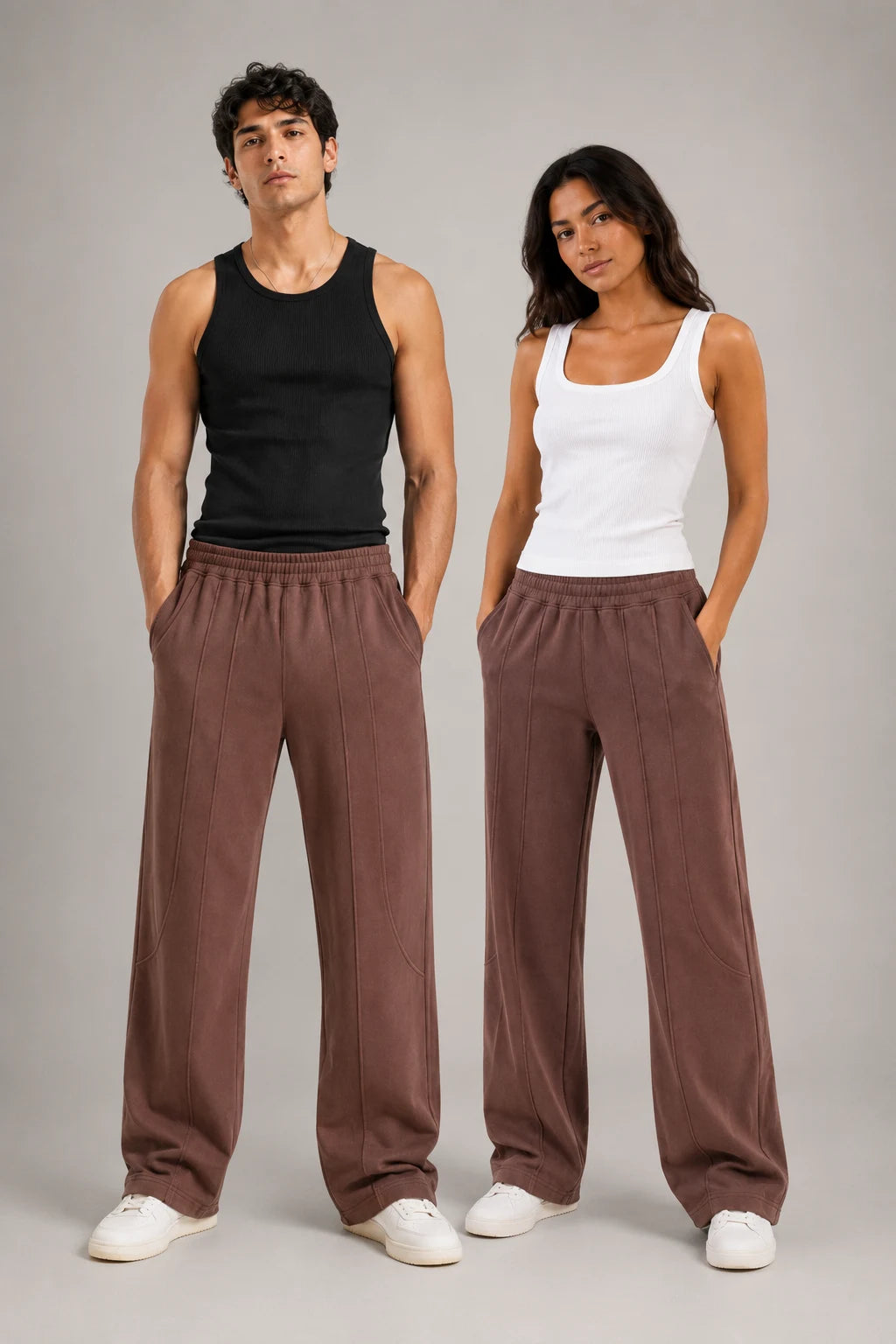 Brown Unisex Pants