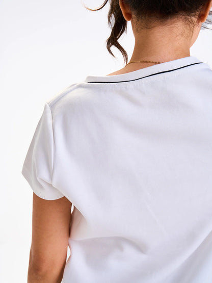 Regular Round Tee - White