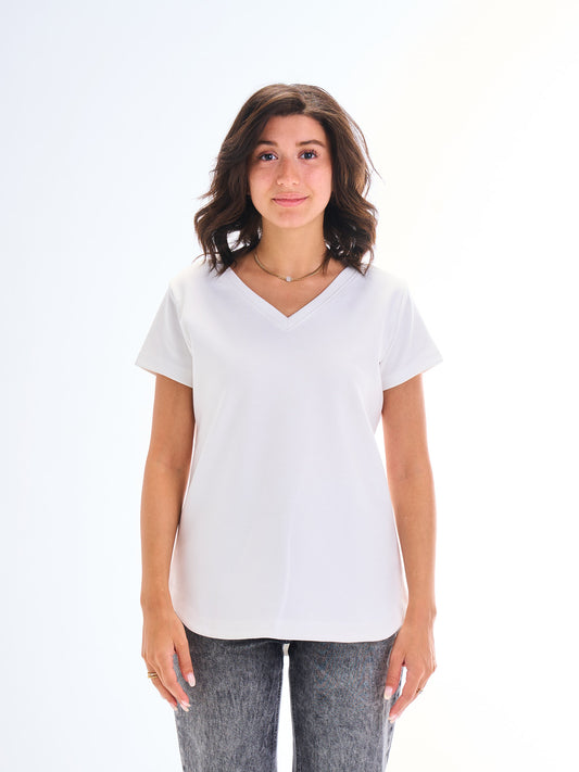 Regular V Tee - White