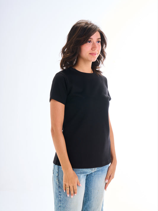 Regular Round Tee - Black