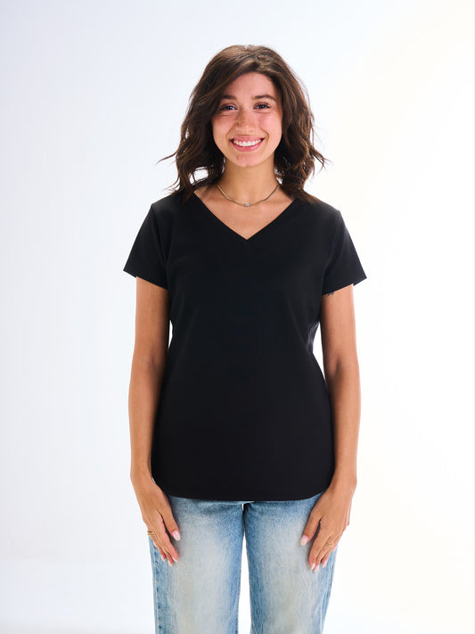Regular V Tee - Black