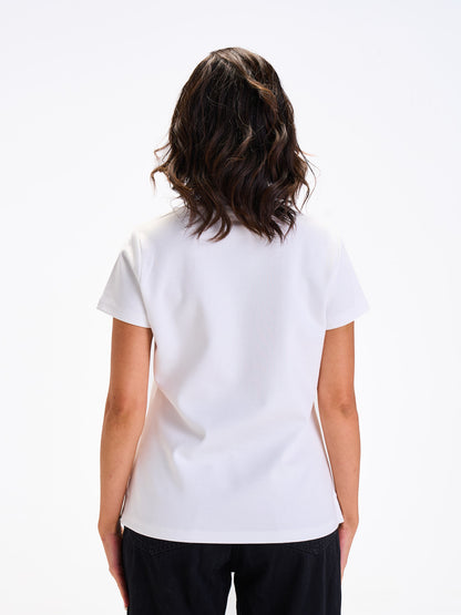 Regular Round Tee - White
