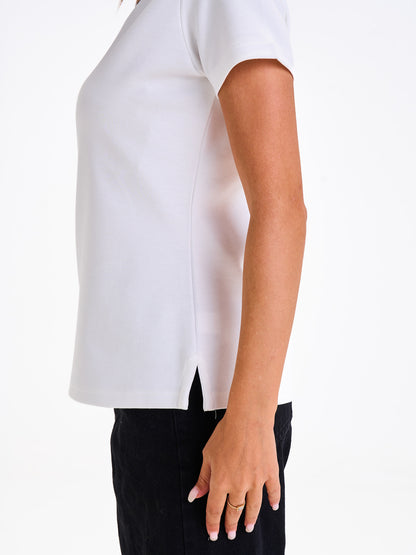Regular Round Tee - White