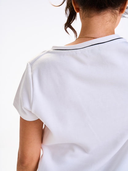 Regular Round Tee - White