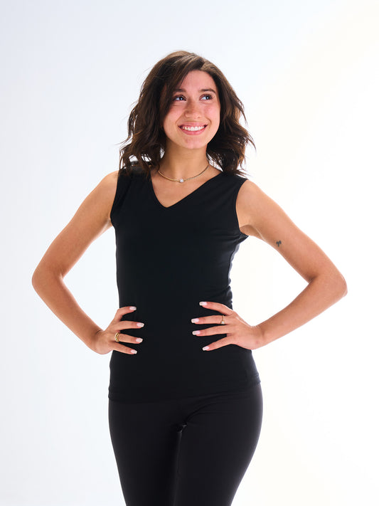 Sleeveless V-Neck - Black