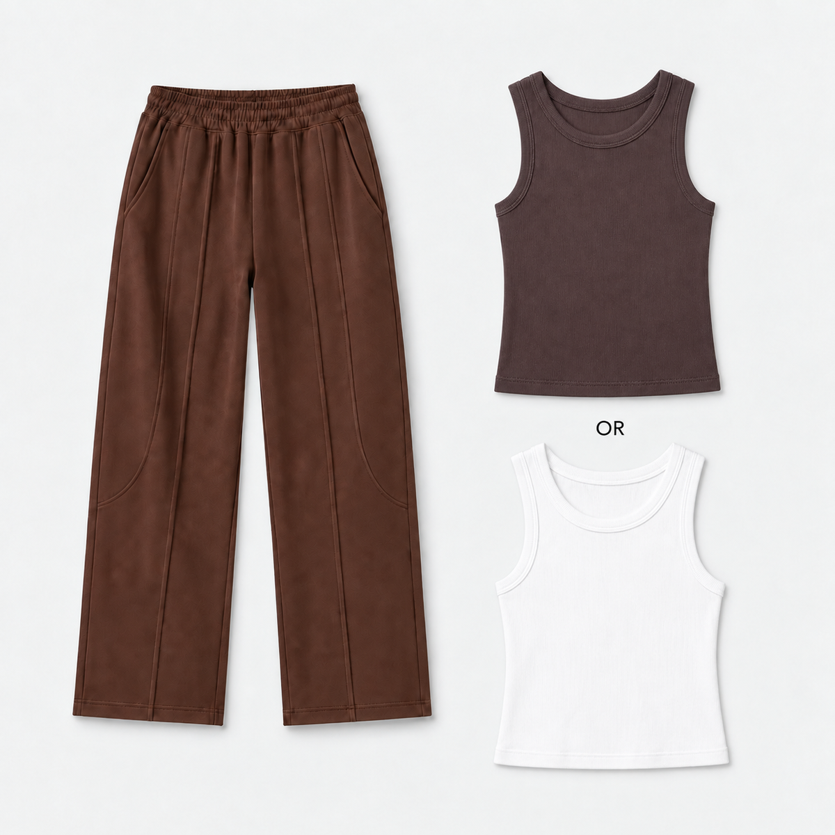 Brown Pant + Crewneck
