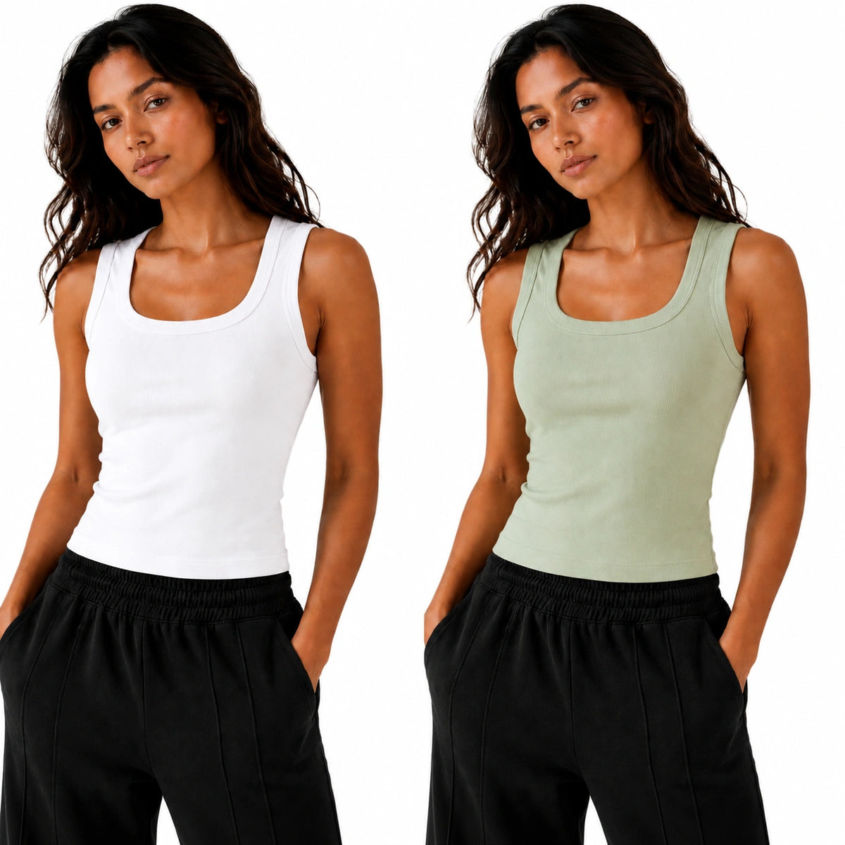 The U-Shape Duo - White + Mint Green