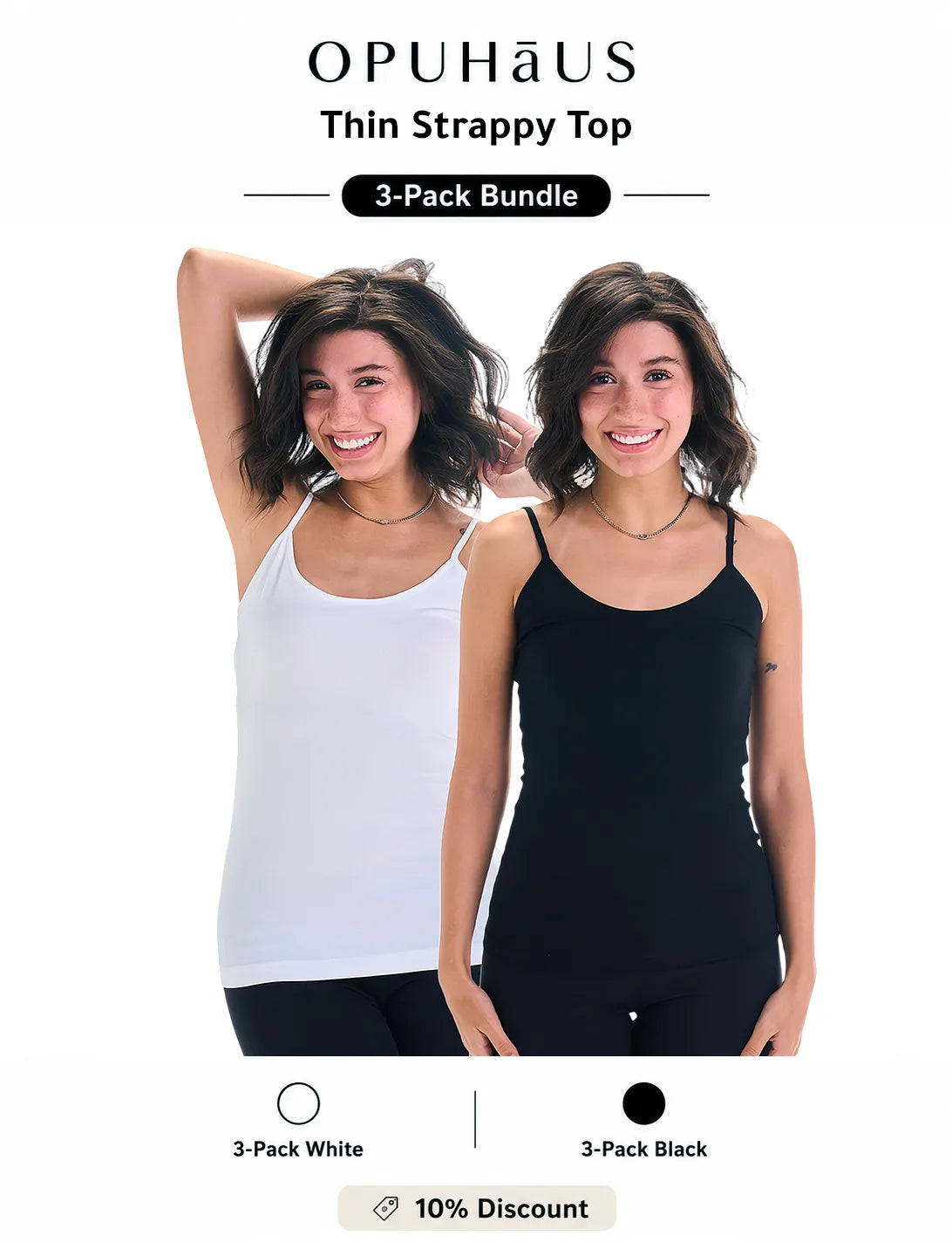 3-Pack Thin Strappy Top Bundle