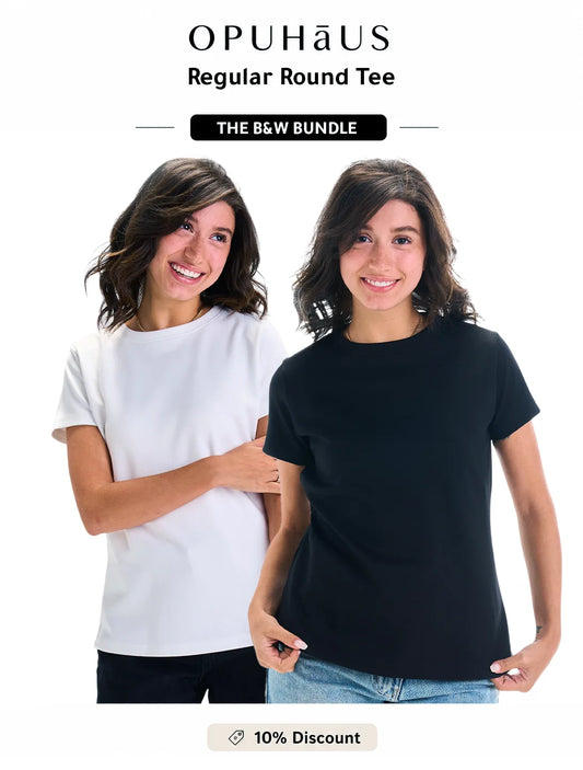 Regular Round Tee Bundle – B&W Bundle